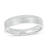 Thumbnail Image 0 of Men's 1/8 CT. T.W. Diamond Channel-Set Wedding Band in 10K White Gold