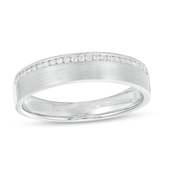 1/8 CT. T.w. Diamond Channel-Set Wedding Band in 10K White Gold