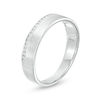 Thumbnail Image 2 of Men's 1/8 CT. T.W. Diamond Channel-Set Wedding Band in 10K White Gold