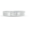 Thumbnail Image 3 of Men's 1/8 CT. T.W. Diamond Channel-Set Wedding Band in 10K White Gold