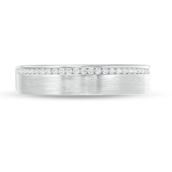 1/8 CT. T.w. Diamond Channel-Set Wedding Band in 10K White Gold
