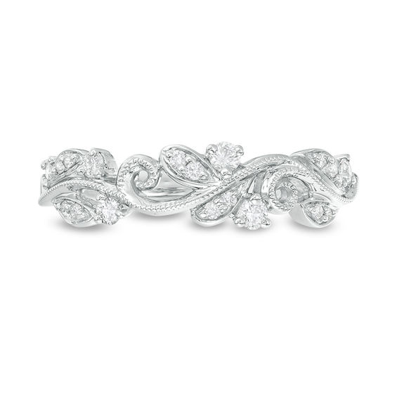 1/5 CT. T.w. Diamond Vine Vintage-Style Band in 10K White Gold