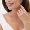 Thumbnail Image 2 of 1-1/3 CT. T.W. Certified Pear-Shaped Diamond Frame Engagement Ring  in 14K White Gold  (I/I1)