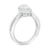 Thumbnail Image 2 of 1-1/3 CT. T.W. Certified Pear-Shaped Diamond Frame Engagement Ring  in 14K White Gold  (I/I1)