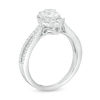 Thumbnail Image 3 of 1-1/3 CT. T.W. Certified Pear-Shaped Diamond Frame Engagement Ring  in 14K White Gold  (I/I1)