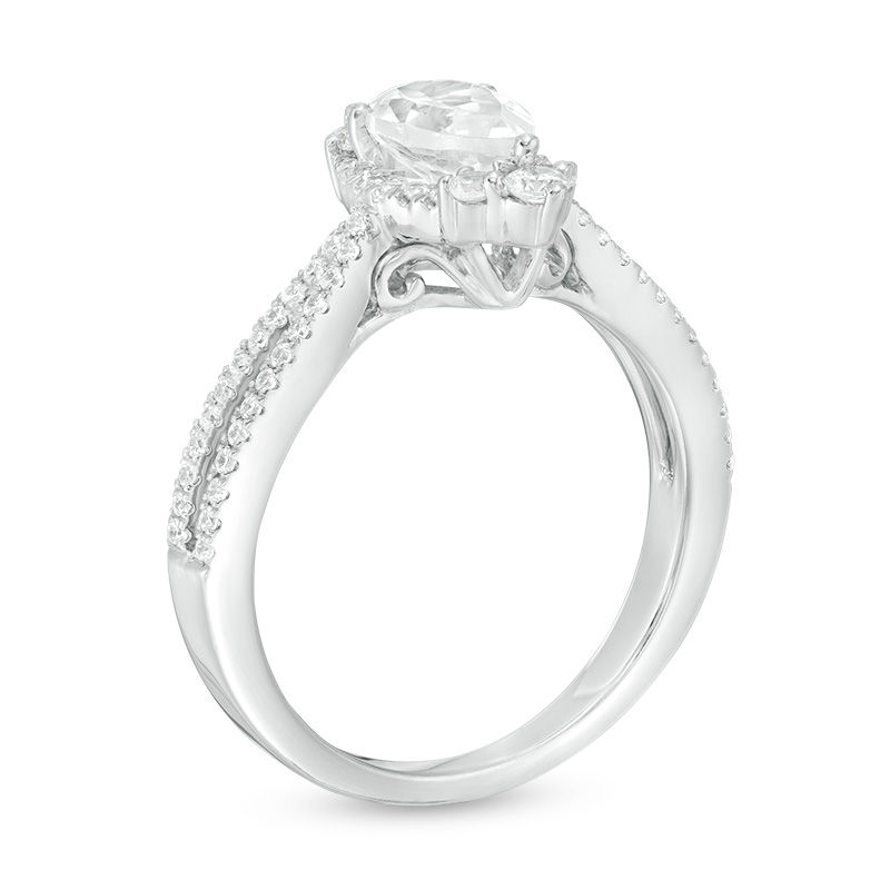 1-1/3 CT. T.W. Certified Pear-Shaped Diamond Frame Engagement Ring  in 14K White Gold  (I/I1)