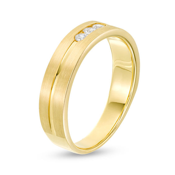 1/5 CT. T.w. Diamond Three Stone Wedding Band in 10K Gold
