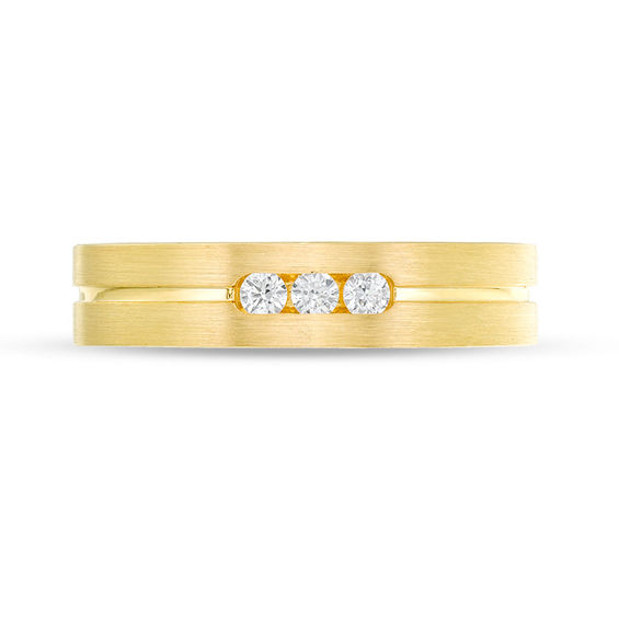 1/5 CT. T.w. Diamond Three Stone Wedding Band in 10K Gold