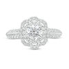 Thumbnail Image 3 of 1-1/2 CT. T.W. Diamond Scallop Frame Engagement Ring in 14K White Gold