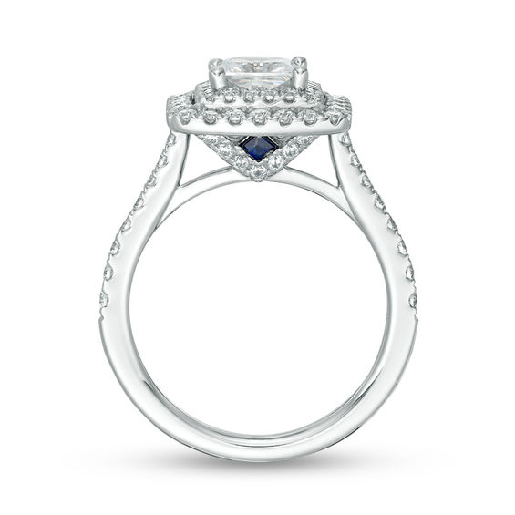 Vera Wang Love Collection 1-3/4 CT. T.w. Certified Princess-Cut Diamond Frame Engagement Ring in 14K White Gold (I/Si2)
