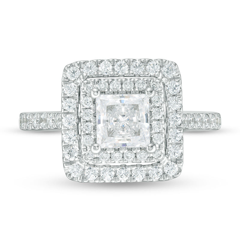Vera Wang Love Collection 1-3/4 CT. T.W. Certified Princess-Cut Diamond Frame Engagement Ring in 14K White Gold (I/SI2)