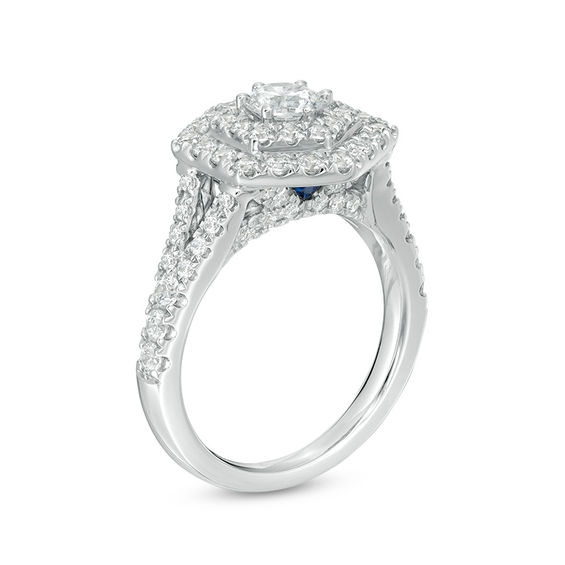 Vera Wang Love Collection 1-5/8 CT. T.w. Diamond Hexagon Double Frame Engagement Ring 14K White Gold