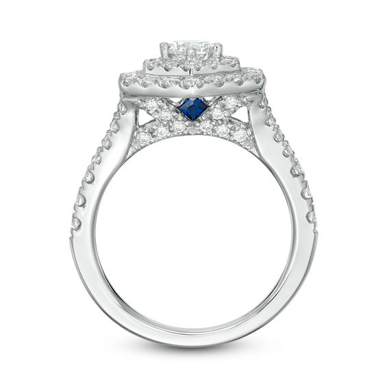 Vera Wang Love Collection 1-5/8 CT. T.w. Diamond Hexagon Double Frame Engagement Ring 14K White Gold