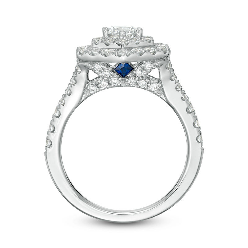 Vera Wang Love Collection 1-5/8 CT. T.W. Diamond Hexagon Double Frame ...