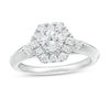 Thumbnail Image 1 of Vera Wang Love Collection 1 CT. T.W. Diamond Hexagon Frame Engagement Ring in 14K White Gold