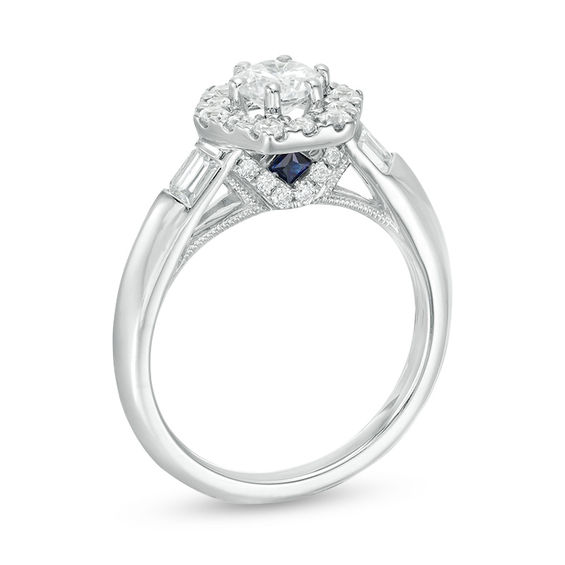 Vera Wang Love Collection 1 CT. T.w. Diamond Hexagon Frame Engagement Ring in 14K White Gold