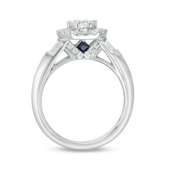 Vera Wang Love Collection 1 CT. T.w. Diamond Hexagon Frame Engagement Ring in 14K White Gold