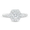 Thumbnail Image 4 of Vera Wang Love Collection 1 CT. T.W. Diamond Hexagon Frame Engagement Ring in 14K White Gold