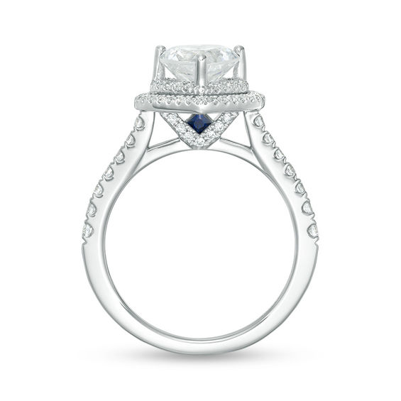 Vera Wang Love Collection 1-1/2 CT. T.w. Certified Heart-Shaped Diamond Frame Engagement Ring in 14K White Gold (I/Si2)