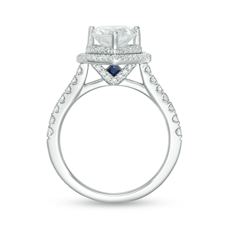 Vera Wang Love Collection 1-1/2 CT. T.W. Certified Heart-Shaped Diamond Frame Engagement Ring in 14K White Gold (I/SI2)