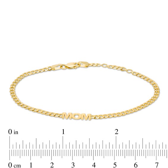 Mom Curb Chain Bracelet in 14K Gold - 7.25"