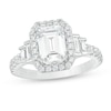 Thumbnail Image 0 of Vera Wang Love Collection 2-3/4 CT. T.W. Certified Emerald-Cut Diamond Frame Engagement Ring in 14K White Gold (I/SI2)