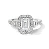 Thumbnail Image 0 of Vera Wang Love Collection 2-3/4 CT. T.W. Certified Emerald-Cut Diamond Frame Engagement Ring in 14K White Gold (I/SI2)