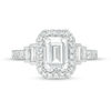 Thumbnail Image 3 of Vera Wang Love Collection 2-3/4 CT. T.W. Certified Emerald-Cut Diamond Frame Engagement Ring in 14K White Gold (I/SI2)