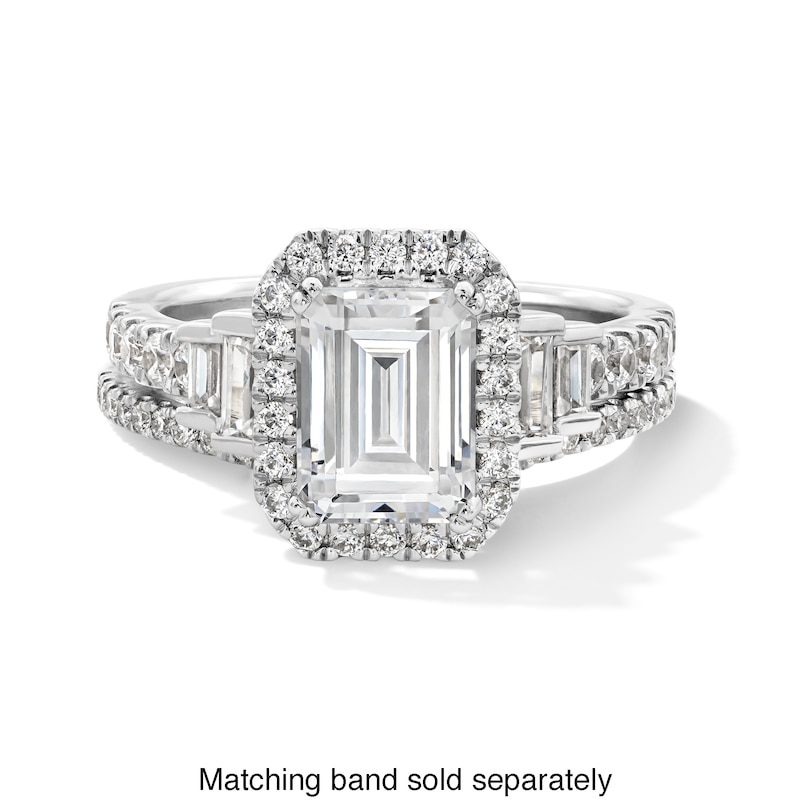 Vera Wang Love Collection 2-3/4 CT. T.W. Certified Emerald-Cut Diamond Frame Engagement Ring in 14K White Gold (I/SI2)