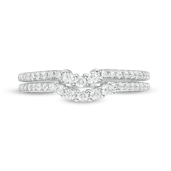 Vera Wang Love Collection 3/8 CT. T.w. Diamond Contour Two Piece Anniversary Band Set 14K White Gold