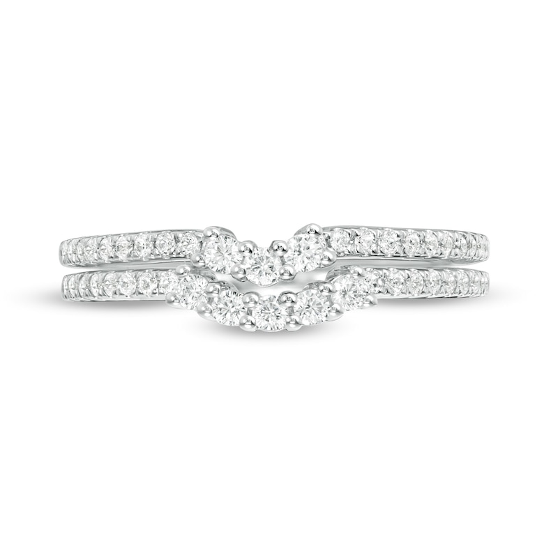 Vera Wang Love Collection 3/8 CT. T.W. Diamond Contour Two Piece Anniversary Band Set in 14K White Gold