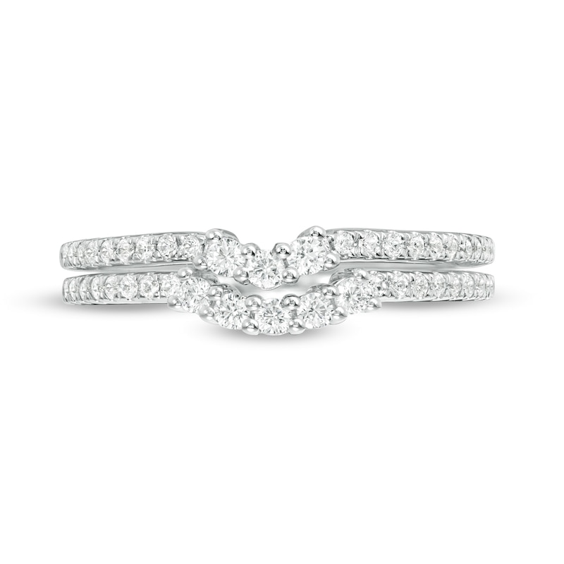 Main Image 3 of Vera Wang Love Collection 3/8 CT. T.W. Diamond Contour Two Piece Anniversary Band Set in 14K White Gold