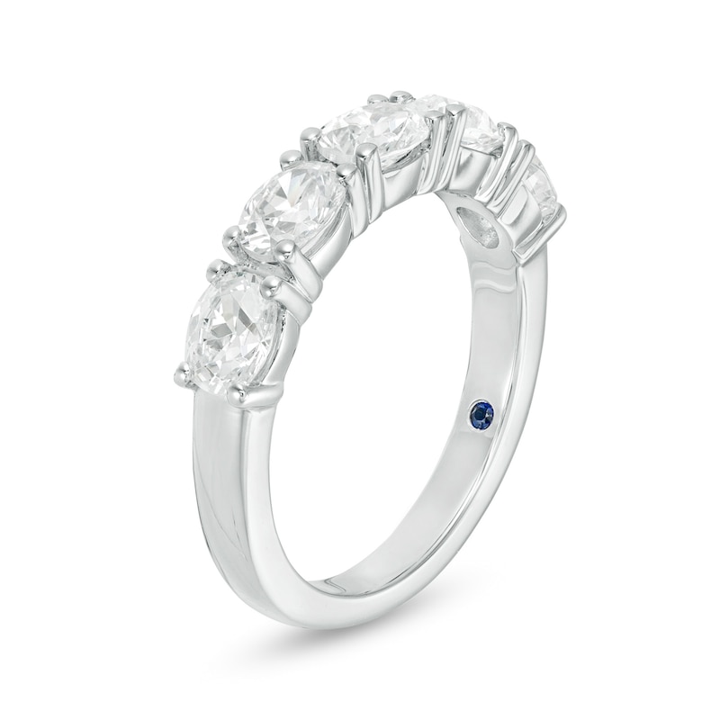 Main Image 2 of Vera Wang Love Collection 1-1/2 CT. T.W. Certified Oval Diamond Five Stone Anniversary Band in 14K White Gold (I/SI2)
