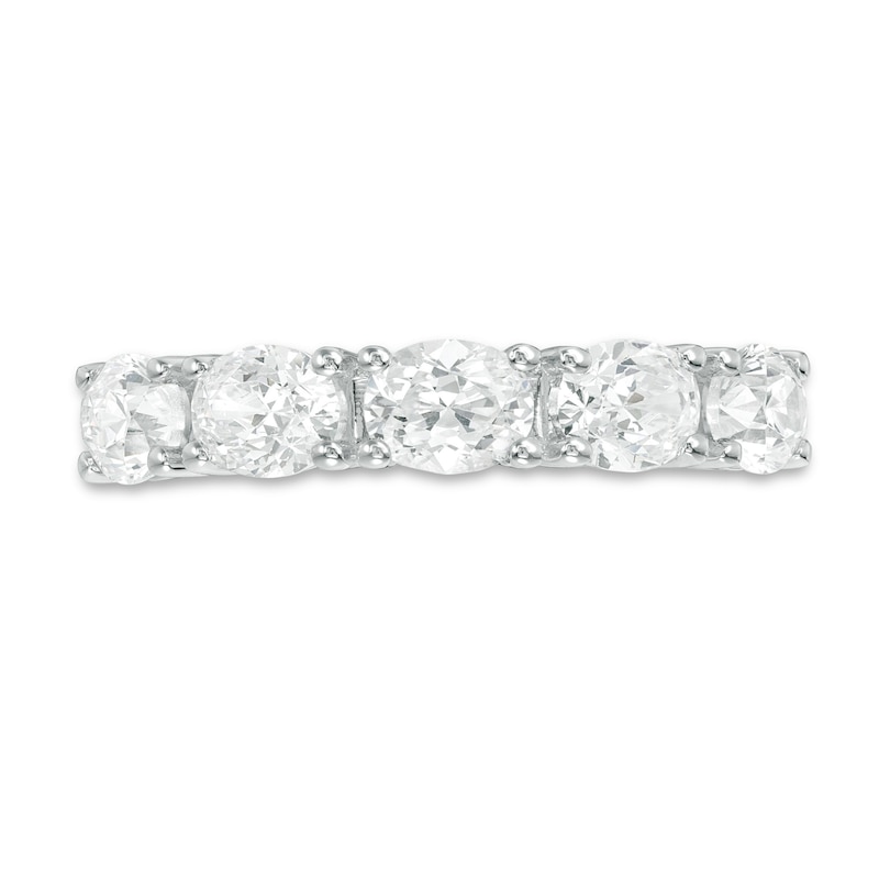 Main Image 3 of Vera Wang Love Collection 1-1/2 CT. T.W. Certified Oval Diamond Five Stone Anniversary Band in 14K White Gold (I/SI2)