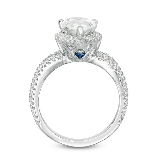 Vera Wang Love Collection 2-1/2 CT. T.w. Certified Pear-Shaped Diamond Frame Engagement Ring in 14K White Gold (I/Si2)