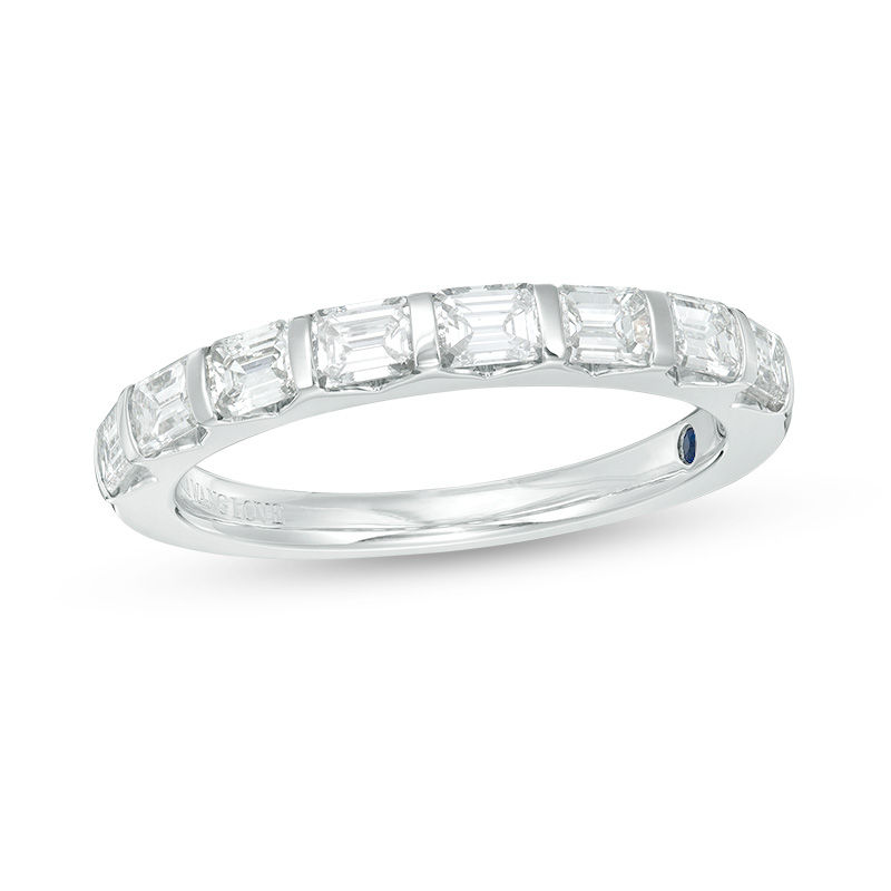 Vera Wang Love Collection 3/4 CT. T.W. Certified Emerald-Cut Diamond Band in 14K White Gold (I/SI2)