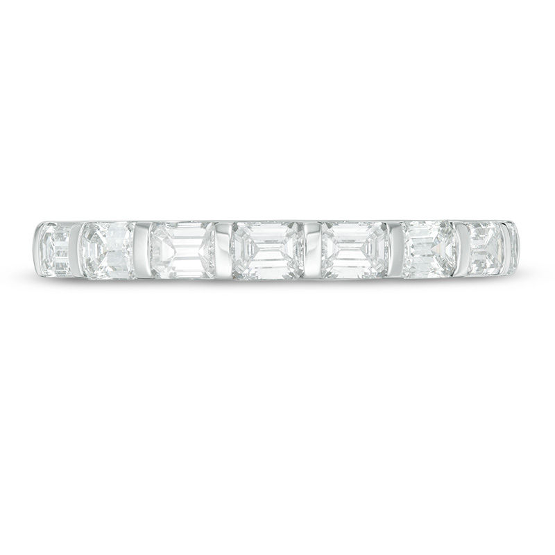 Vera Wang Love Collection 3/4 CT. T.W. Certified Emerald-Cut Diamond Band in 14K White Gold (I/SI2)