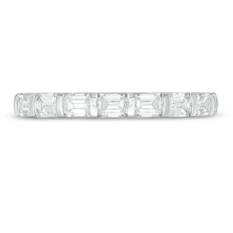 Main Image 3 of Vera Wang Love Collection 3/4 CT. T.W. Certified Emerald-Cut Diamond Band in 14K White Gold (I/SI2)