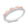 Thumbnail Image 1 of Enchanted Disney Ariel 1/8 CT. T.W. Diamond Scalloped Wedding Band in 14K Two-Tone Gold