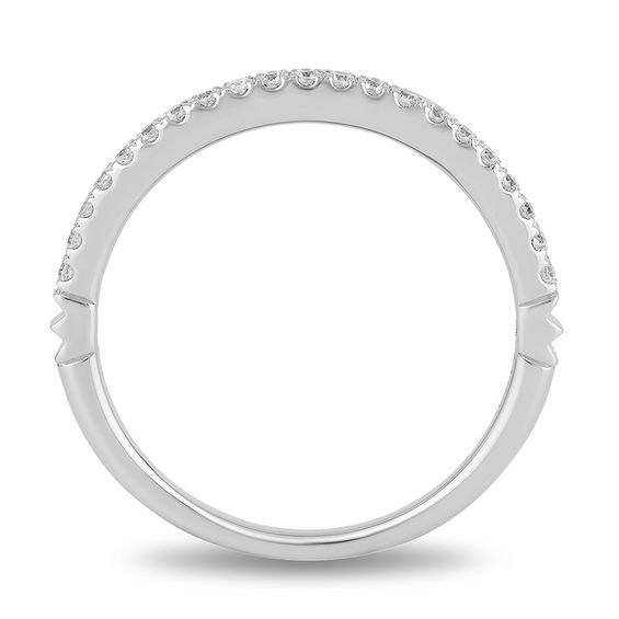 Enchanted Disney Ariel 1/8 CT. T.w. Diamond Scalloped Wedding Band in 14K Two-Tone Gold