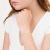 Thumbnail Image 2 of Sideways Cross Curb Chain Bracelet in 14K Gold - 7.25"