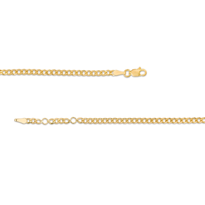 Main Image 3 of Sideways Cross Curb Chain Bracelet in 14K Gold - 7.25"