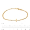 Thumbnail Image 4 of Sideways Cross Curb Chain Bracelet in 14K Gold - 7.25"