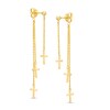 Thumbnail Image 1 of Diamond-Cut Triple Cross Chain Drop Front/Back Earrings in 14K Gold