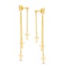 Thumbnail Image 0 of Diamond-Cut Triple Cross Chain Drop Front/Back Earrings in 14K Gold