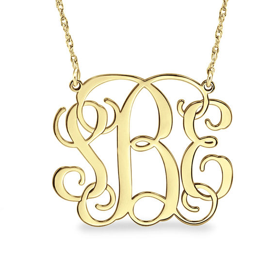 30.0mm Monogram Necklace (3 Initials) | Zales