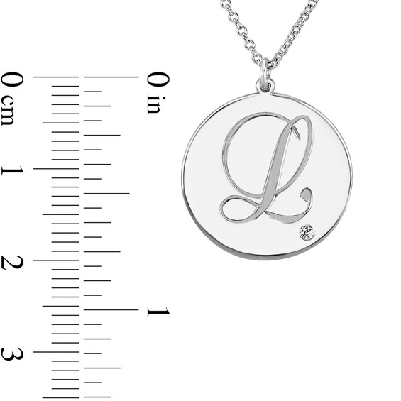 Simulated Birthstone and Initial 20.0mm Disc Pendant (1 Stone and Initial)
