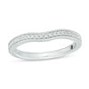 Thumbnail Image 1 of Vera Wang Love Collection 1/8 CT. T.W. Diamond Contour Vintage-Style Wedding Band in 14K White Gold
