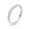Thumbnail Image 2 of Vera Wang Love Collection 1/8 CT. T.W. Diamond Contour Vintage-Style Wedding Band in 14K White Gold