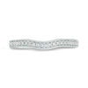 Thumbnail Image 3 of Vera Wang Love Collection 1/8 CT. T.W. Diamond Contour Vintage-Style Wedding Band in 14K White Gold